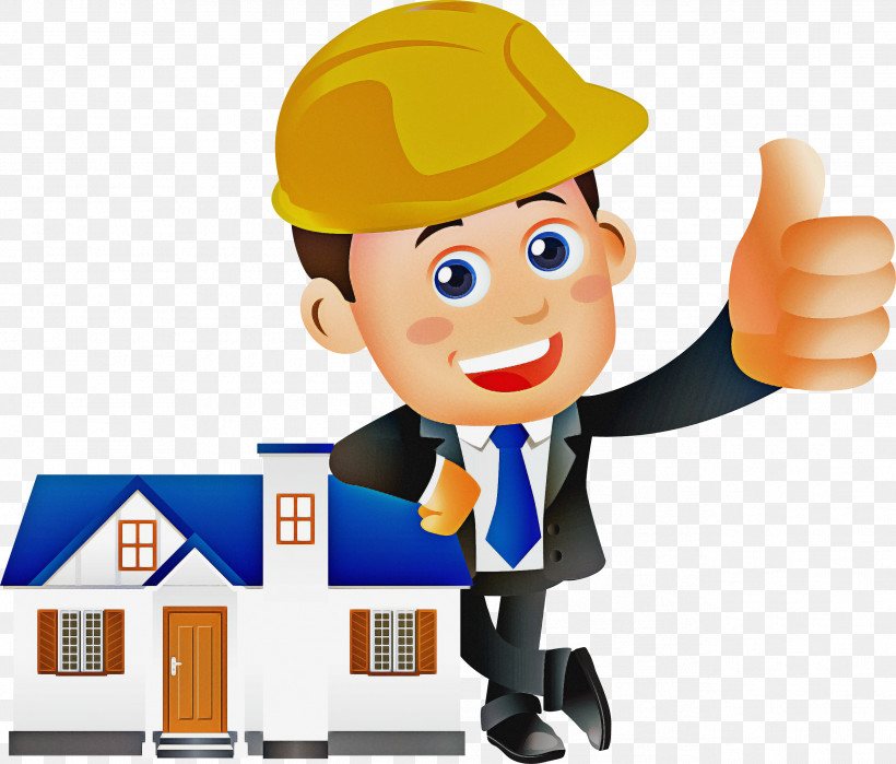 Cartoon Construction Worker Finger Gesture Thumb, PNG, 2586x2205px, Cartoon, Construction Worker, Finger, Gesture, Thumb Download Free
