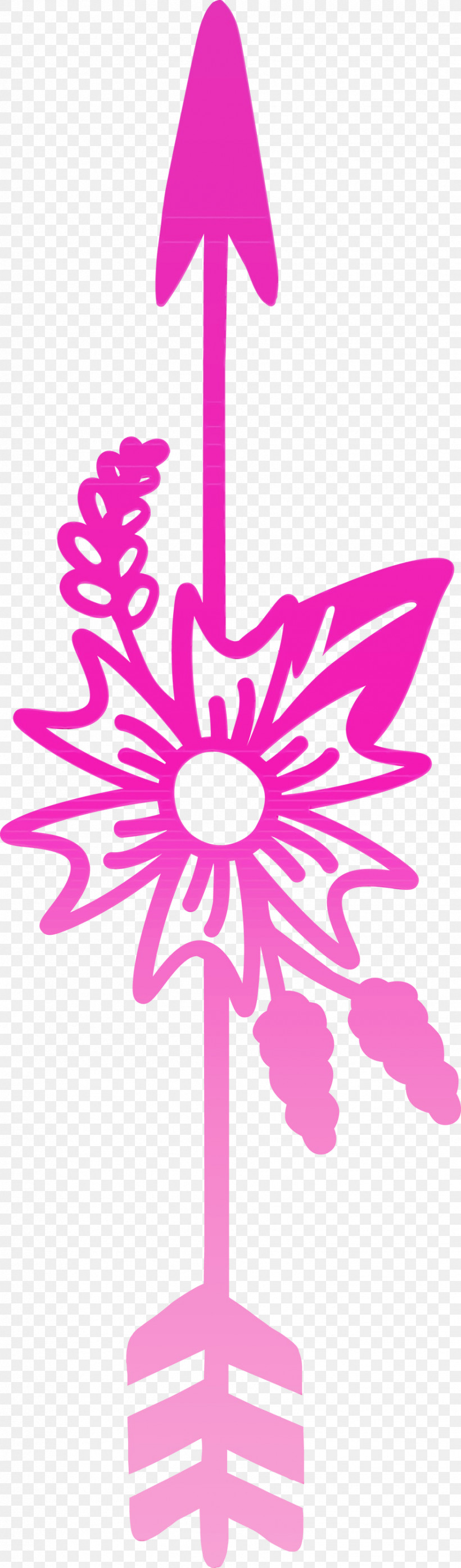 Pink Magenta Plant Petal Flower, PNG, 881x2999px, Boho Arrow, Flower, Flower Arrow, Magenta, Paint Download Free