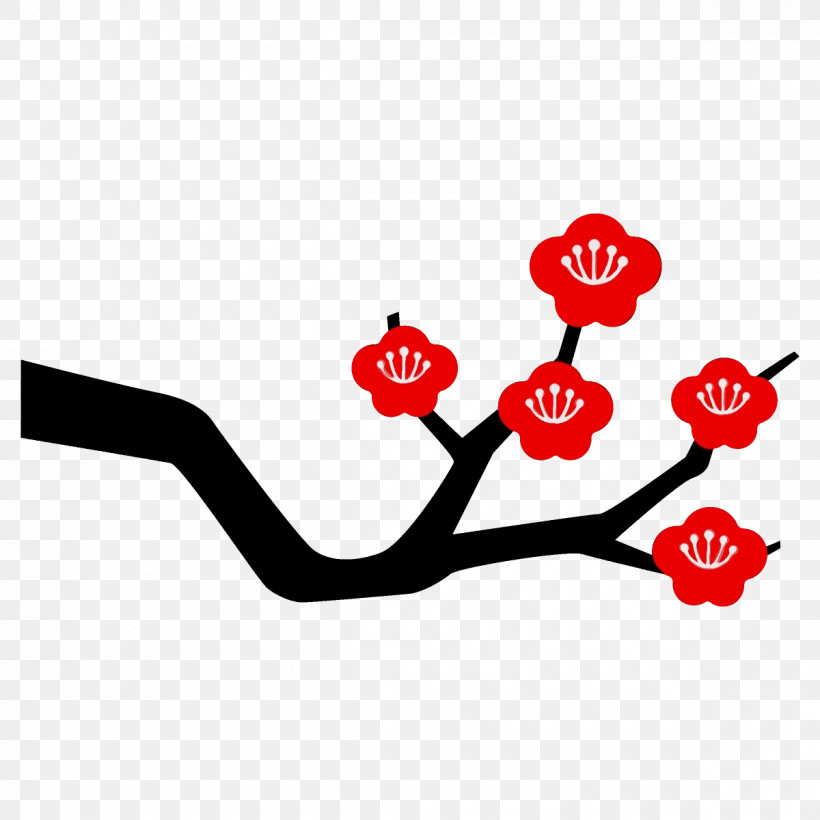 Red Branch Plant Flower, PNG, 1200x1200px, Plum Branch, Branch, Flower, Paint, Plant Download Free