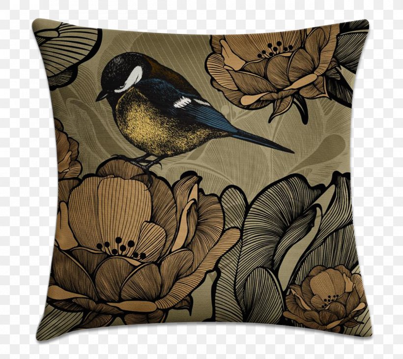 Bird Cushion Throw Pillows Flower, PNG, 1200x1069px, Bird, Curtain, Cushion, Drawing, Fauna Download Free