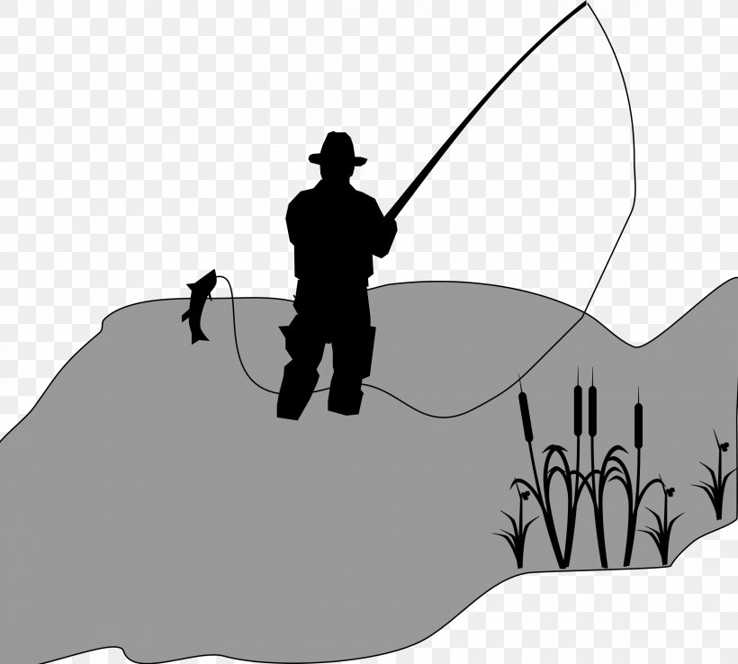 Fisherman Fishing Reels Clip Art, PNG, 2400x2160px, Fisherman, Art, Black, Black And White, Cartoon Download Free
