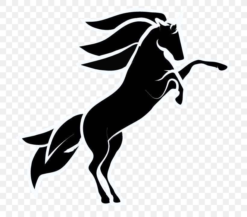 Horse Mane Silhouette Logo Stallion, PNG, 720x720px, Horse, Blackandwhite, Logo, Mane, Silhouette Download Free