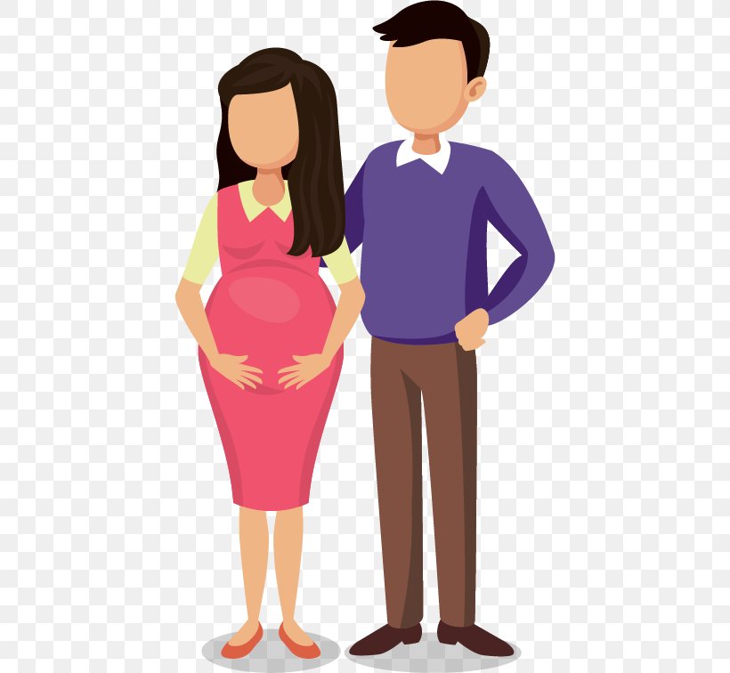 Pregnancy Cartoon, PNG, 428x756px, Advertising, Cartoon, Formal Wear, Gesture, Holding Hands Download Free