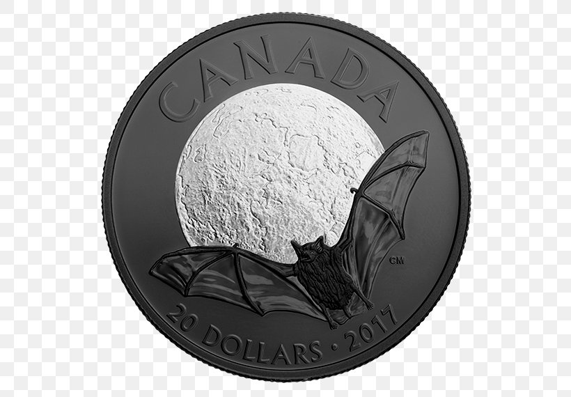 Silver Coin Canada Bat Coin Types: Their Origin And Development, PNG, 570x570px, Coin, Bat, Black And White, Canada, Canadian Dollar Download Free