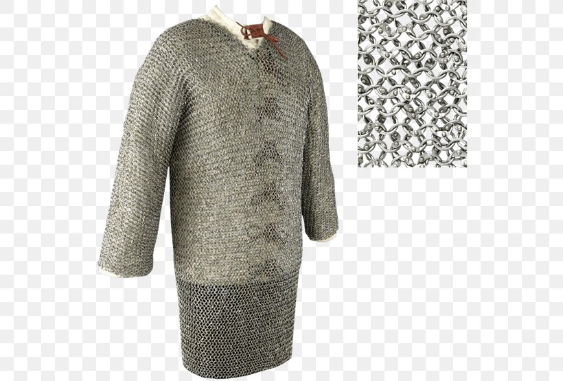 Sleeve T-shirt Middle Ages Hauberk Mail, PNG, 555x555px, Sleeve, Coif, Components Of Medieval Armour, Cuirass, English Medieval Clothing Download Free