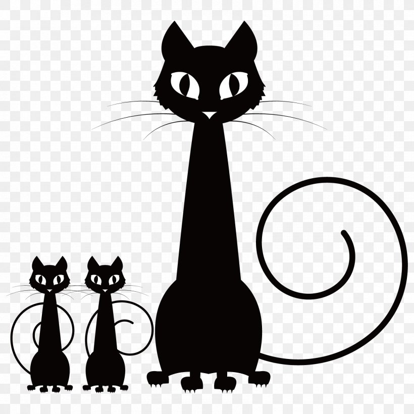 Cat Vector Graphics Clip Art Image Illustration, PNG, 1700x1700px, Cat, Artwork, Black, Black And White, Black Cat Download Free