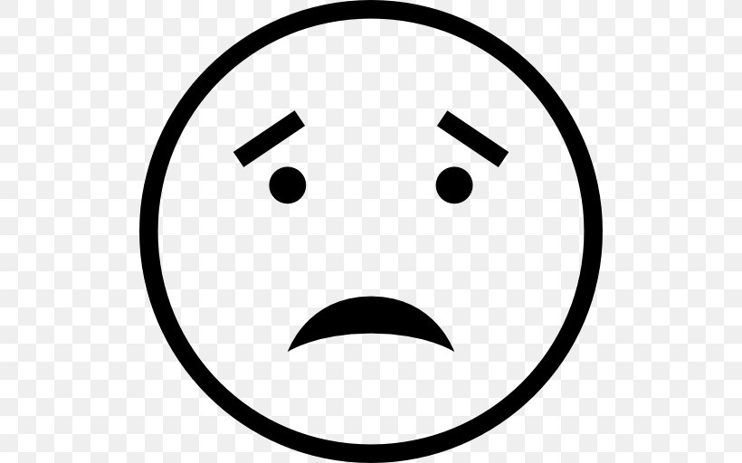 Emoticon Sadness Smiley Frown Clip Art, PNG, 512x512px, Emoticon, Area, Black And White, Emotion, Eye Download Free