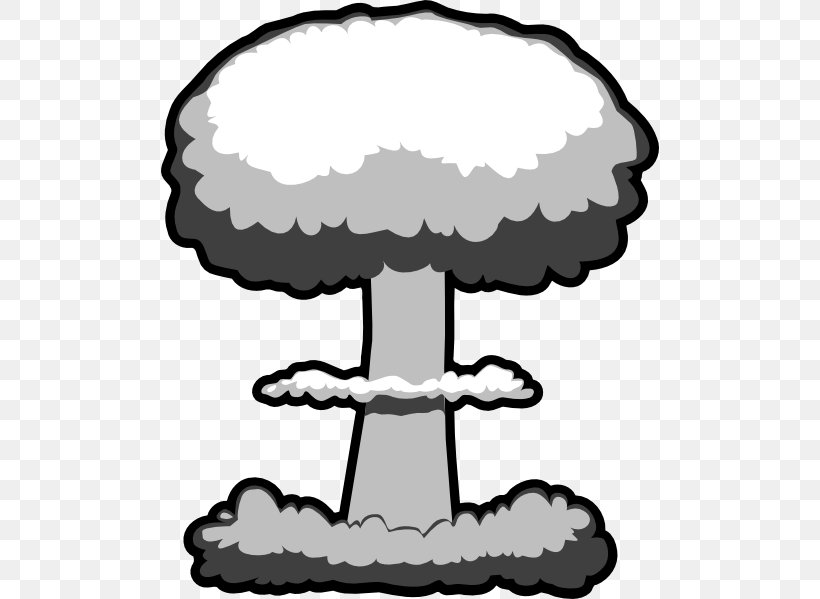 Nuclear Weapon Bomb Explosion Clip Art, PNG, 498x599px, Nuclear Explosion, Black And White, Bomb, Clip Art, Explosion Download Free