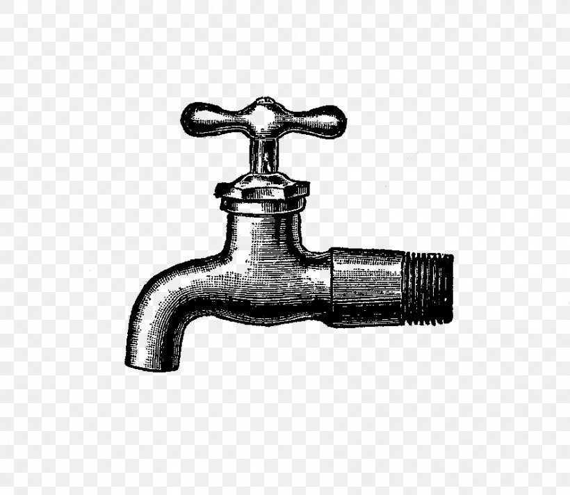 Tap Water Valve Sink Clip Art, PNG, 887x771px, Tap, Baseboard, Black And White, Diy Store, Hardware Download Free