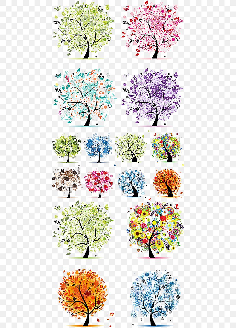 The Four Seasons Tree Spring Winter, PNG, 460x1139px, Season, Art, Autumn, Blossom, Branch Download Free