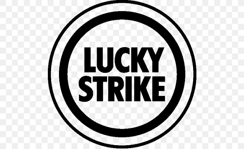 Lucky Strike Logo Brand, PNG, 500x500px, Lucky Strike, Advertising, Area, Black And White, Brand Download Free