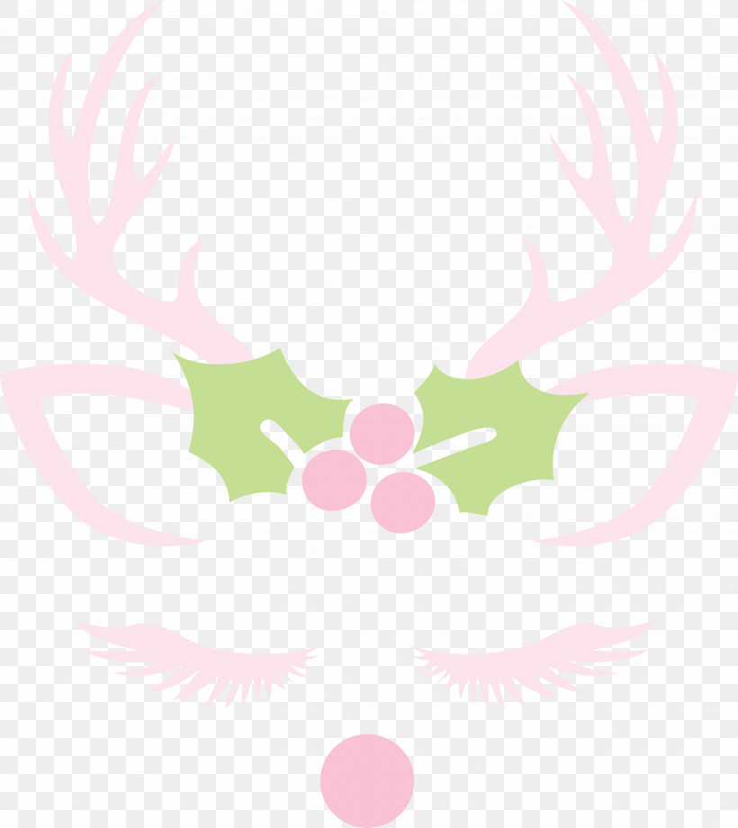 Reindeer Face, PNG, 2672x3000px, Reindeer Face, Flower, Leaf, Pink, Plant Download Free
