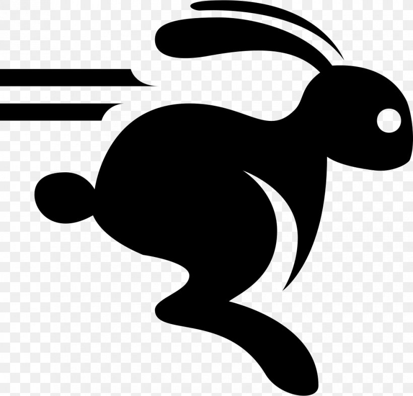 Running Rabbit Hare, PNG, 980x940px, Running Rabbit, Animal, Artwork, Black, Black And White Download Free
