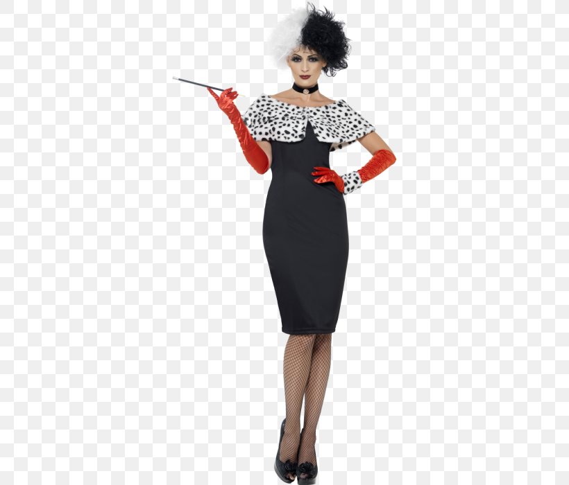 Cruella De Vil Costume Party Dress Halloween Costume, PNG, 525x700px, 101 Dalmatians, Cruella De Vil, Cigarette Holder, Clothing, Clothing Sizes Download Free