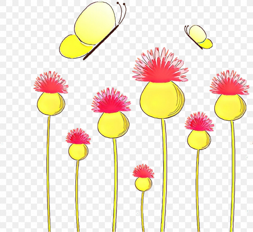 Yellow Flower Pink Plant Line, PNG, 1280x1174px, Yellow, Cut Flowers, Flower, Line, Pink Download Free