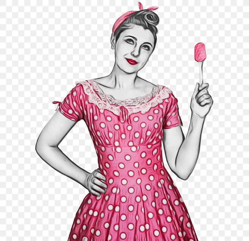 Pin-up Girl Dress Character Fashion Magenta Telekom, PNG, 600x795px, Watercolor, Character, Character Created By, Dress, Fashion Download Free