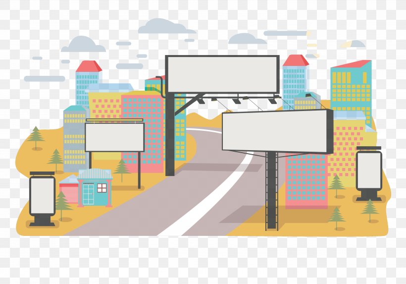 Advertising Road Billboard, PNG, 5833x4083px, Advertising, Architecture, Area, Asphalt, Billboard Download Free