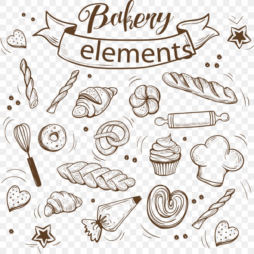Bakery Cupcake Bread Baking, PNG, 1500x1500px, Bakery, Black And White, Body Jewelry, Bread, Clip Art Download Free