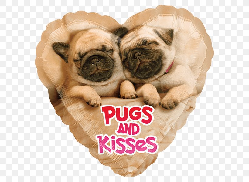 Pug Puppy Valentine's Day Balloon Greeting & Note Cards, PNG, 600x600px, Pug, Balloon, Birthday, Carnivoran, Dog Download Free