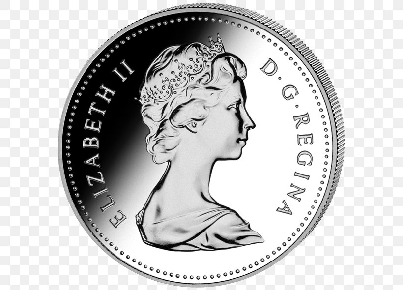 Dollar Coin Silver Coin Canada, PNG, 600x590px, Coin, Black And White, Canada, Canadian Dollar, Cash Download Free