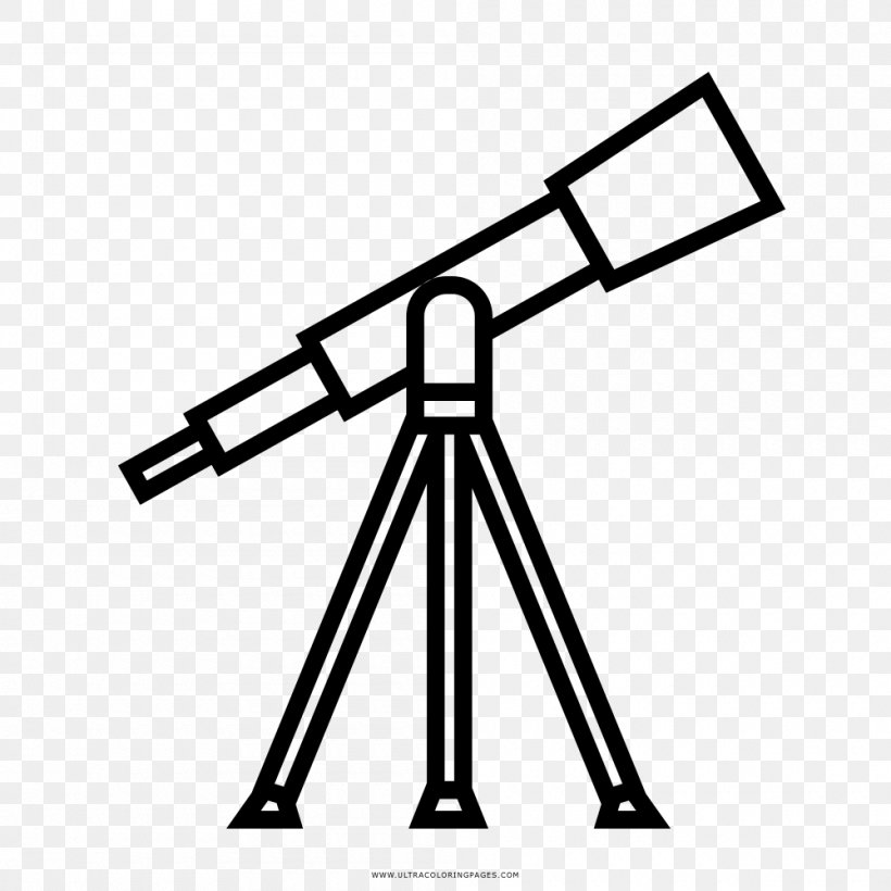 Refracting Telescope Drawing Clip Art, PNG, 1000x1000px, Telescope, Area, Binoculars, Black And White, Coloring Book Download Free