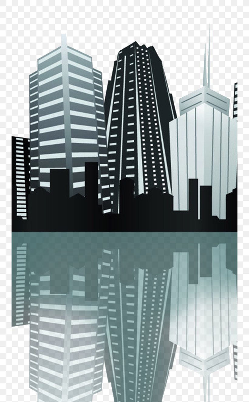 Skyline Cityscape Skyscraper, PNG, 744x1322px, Skyline, Architecture, Black And White, Brand, Building Download Free