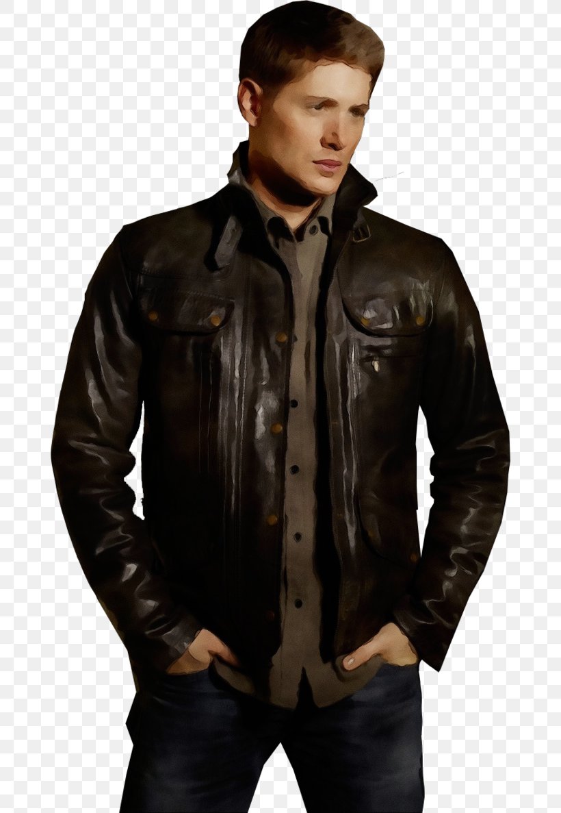 Leather Jacket Coat, PNG, 672x1187px, Watercolor, Brown, Clothing, Coat, Collar Download Free