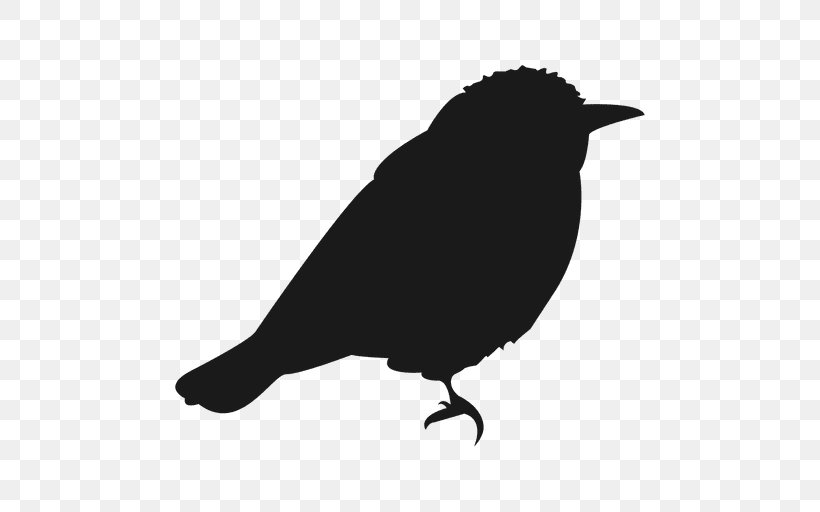 Bird Silhouette Vector Graphics Euclidean Vector Passerine, PNG, 512x512px, Bird, American Crow, Beak, Black And White, Crow Download Free