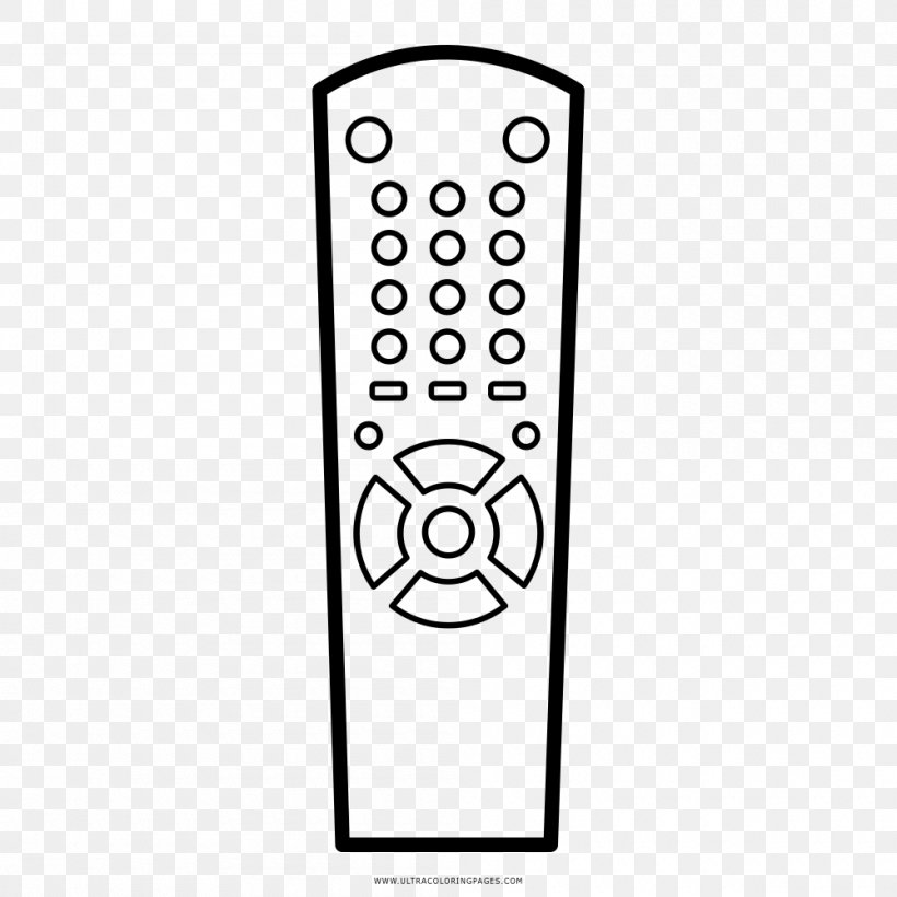 Drawing Coloring Book Remote Controls Television Set, PNG, 1000x1000px, 2d Computer Graphics, Drawing, Area, Ausmalbild, Black Download Free