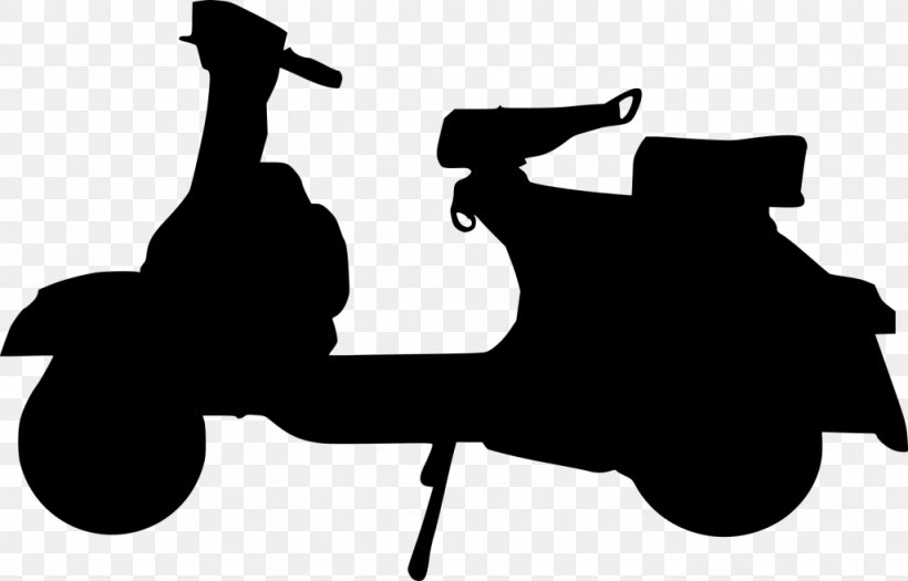 Scooter Silhouette Vespa Piaggio Clip Art, PNG, 1024x656px, Scooter, Black, Black And White, Cartoon, Drawing Download Free