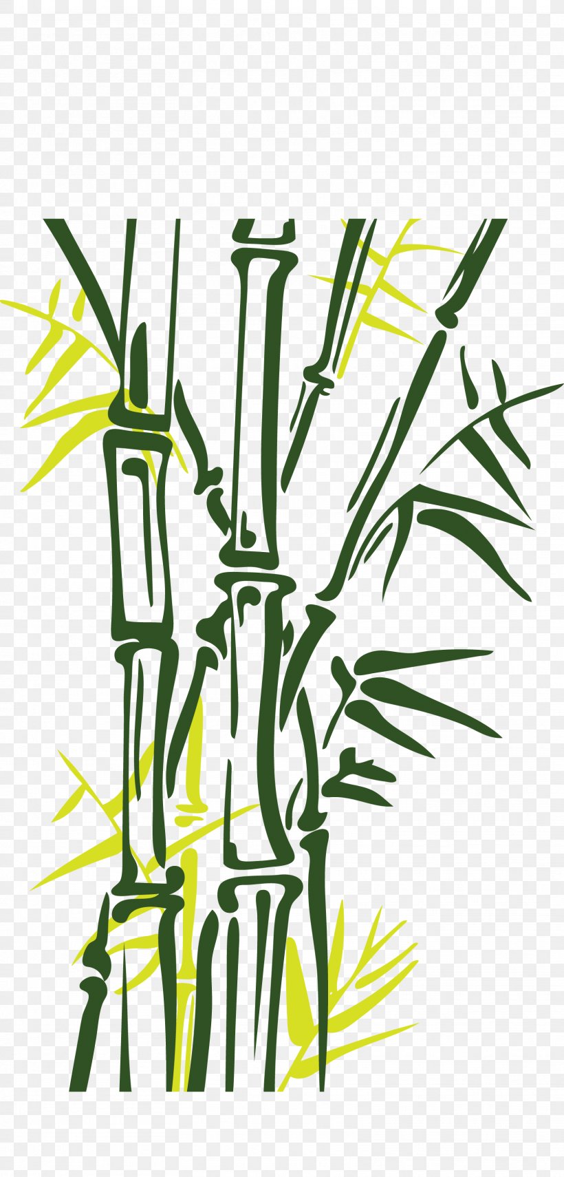 Bamboo Euclidean Vector Painting Illustration, PNG, 1616x3371px, Bamboo, Black And White, Branch, Commodity, Drawing Download Free