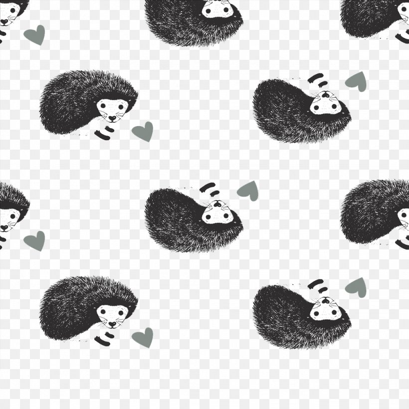 Hedgehog Cartoon Pattern, PNG, 1024x1024px, Hedgehog, Black And White, Cartoon, Designer, Drawing Download Free