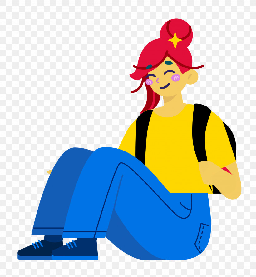 Sitting Sitting On Floor, PNG, 2310x2500px, Sitting, Biology, Cartoon, Character, Headgear Download Free
