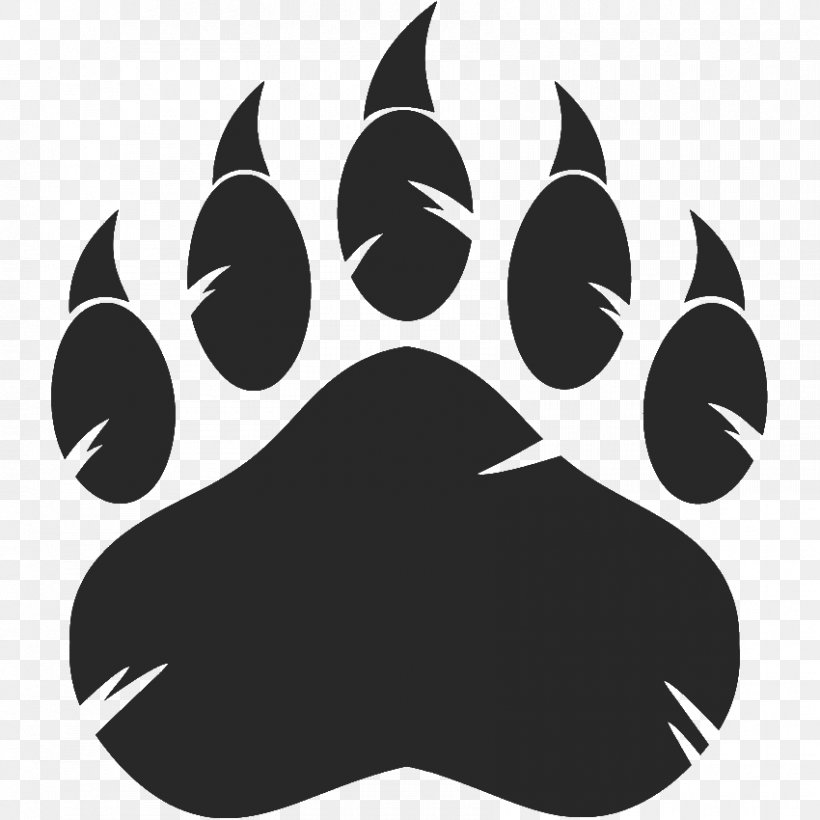 American Black Bear Paw Royalty-free Clip Art, PNG, 850x850px, Bear, American Black Bear, Bear Paws, Black, Black And White Download Free