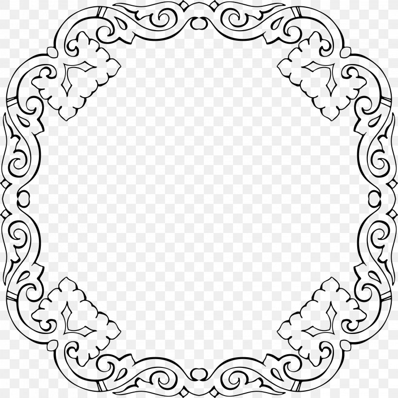 Picture Frames Calligraphy Clip Art, PNG, 2274x2274px, Picture Frames, Area, Black And White, Calligraphy, Flower Download Free