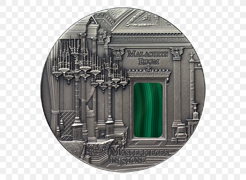 Silver Coin Malachite Room Of The Winter Palace Silver Coin Proof Coinage, PNG, 600x600px, Coin, Art, Collecting, Face Value, Malachite Download Free