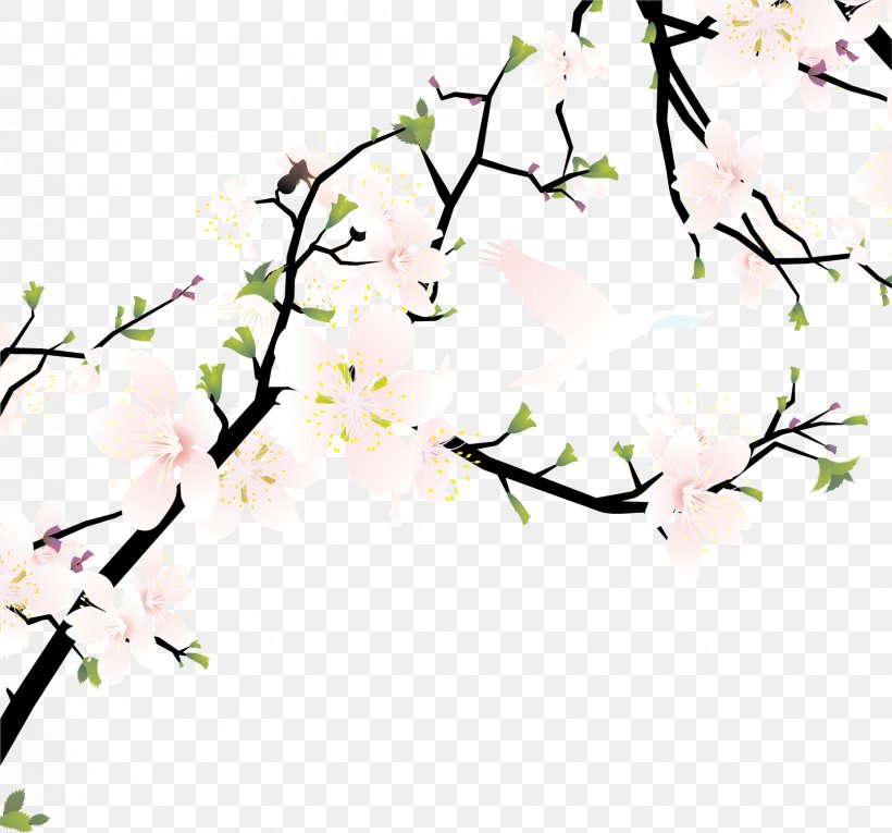 Cherry Blossom Flower Illustration, PNG, 1672x1561px, Blossom, Art, Branch, Cherry, Cherry Blossom Download Free