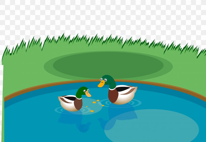 Swim, Duck, Swim! Cartoon Illustration, PNG, 3404x2351px, Duck, Artworks, Cartoon, Drawing, Ecosystem Download Free