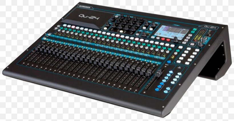 Microphone Allen & Heath QU-24 Chrome Edition Audio Mixers Digital Mixing Console Allen & Heath QU-16, PNG, 1018x529px, Watercolor, Cartoon, Flower, Frame, Heart Download Free