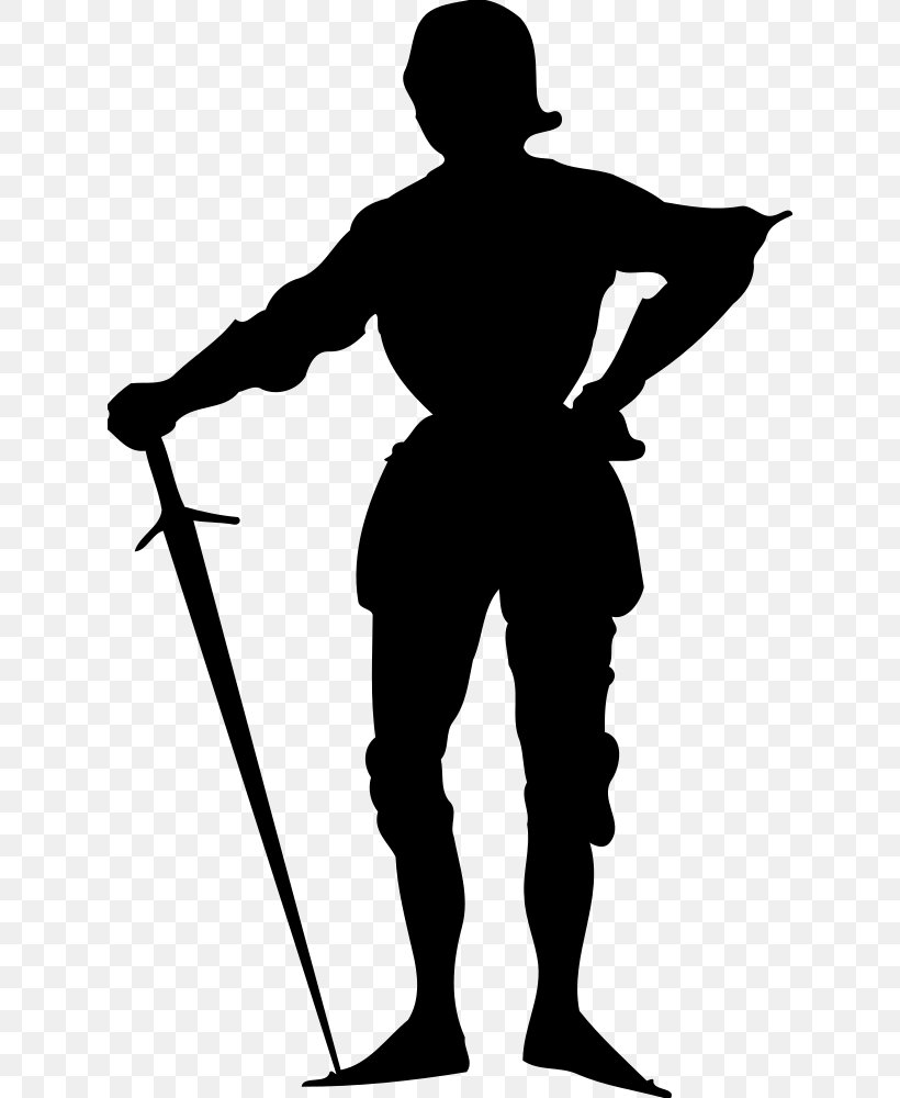 Vector Graphics Clip Art Silhouette Knight, PNG, 624x1000px, Silhouette, Armour, Art, Drawing, Knight Download Free