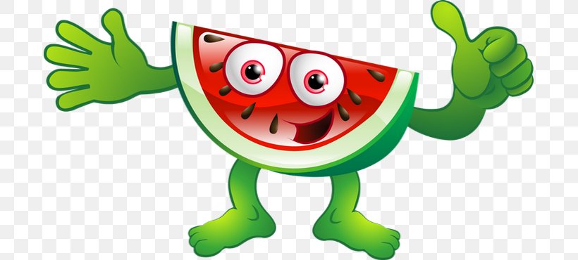Watermelon Clip Art Illustration Fruit Vegetable, PNG, 695x370px, Watermelon, Drawing, Emoticon, Fictional Character, Flowering Plant Download Free