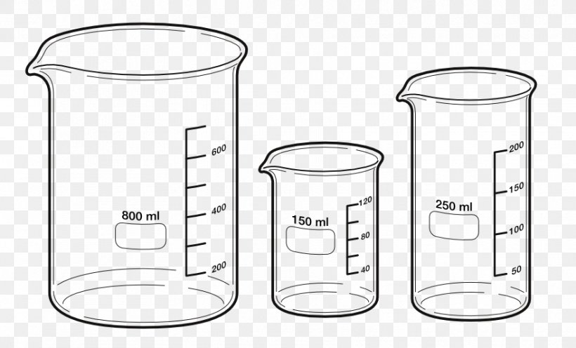 Beaker Chemistry Laboratory Flasks Laboratory Glassware, PNG, 881x533px, Beaker, Area, Black And White, Chemical Substance, Chemielabor Download Free