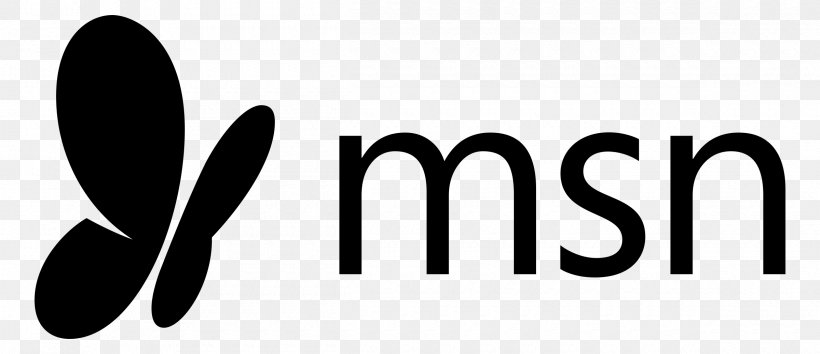 MSN Logo Windows Live Messenger, PNG, 2400x1038px, Msn, Black And White