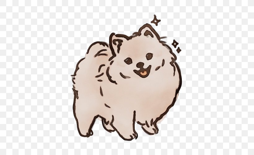 Pomeranian Dog Spitz Cartoon Snout, PNG, 500x500px, Watercolor, Cartoon, Dog, Fawn, Nonsporting Group Download Free