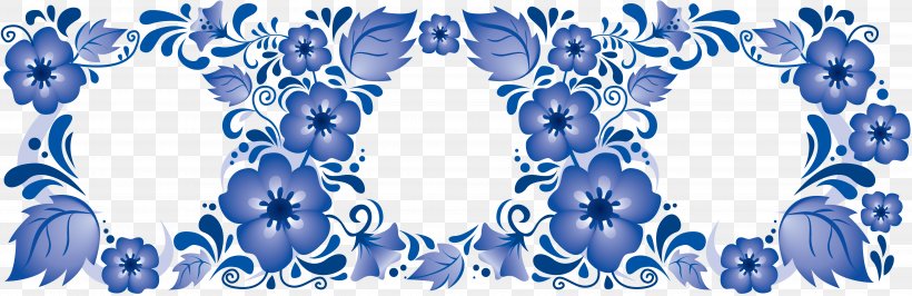 Gzhel Ornament Picture Frames Clip Art, PNG, 5384x1752px, Gzhel, Blue, Blue And White Pottery, Drawing, Electric Blue Download Free