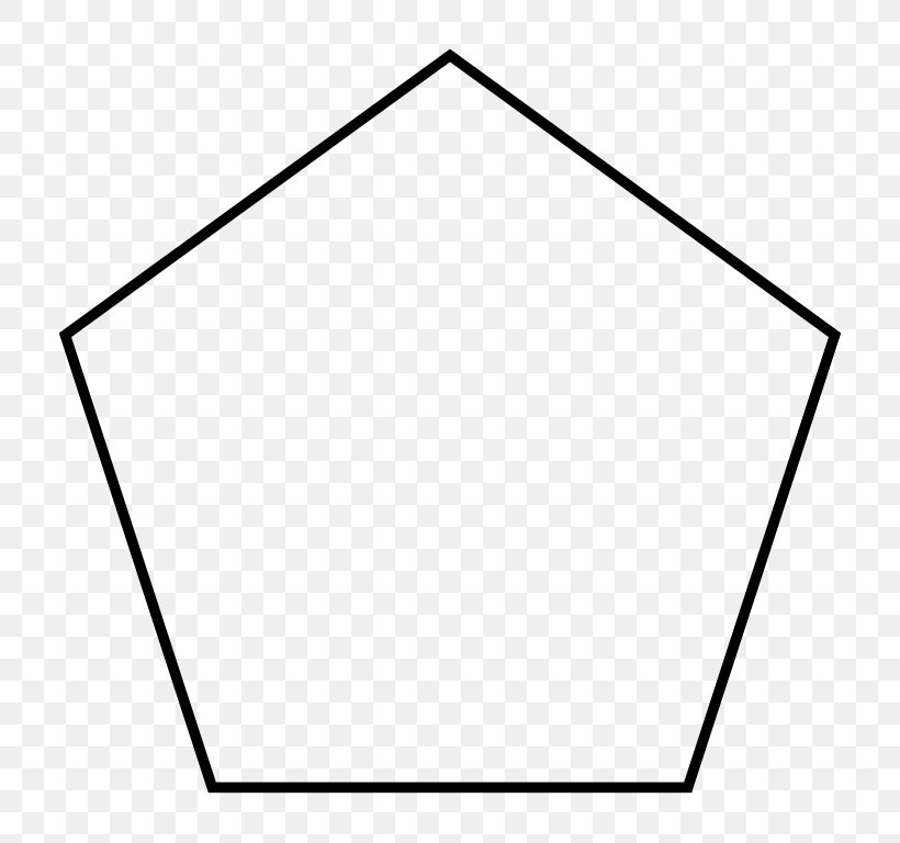 Regular Polygon Pentagon Shape Regular Polytope, PNG, 768x768px, Regular Polygon, Area, Black, Black And White, Convex Polygon Download Free