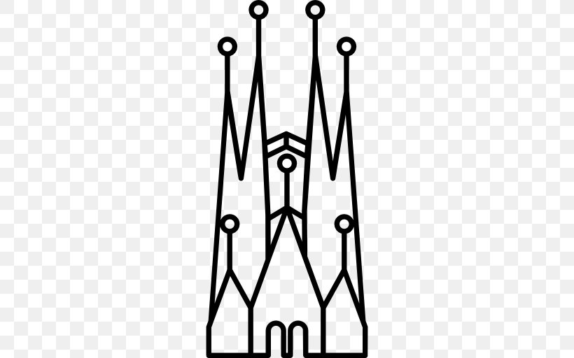 Sagrada Família Cathedral Of Santiago De Compostela Symbol Church, PNG, 512x512px, Sagrada Familia, Area, Black, Black And White, Building Download Free