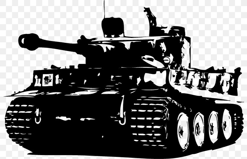 Tiger I Wall Decal Tank Sticker, PNG, 800x527px, Tiger I, Armored Car, Black And White, Churchill Tank, Combat Vehicle Download Free