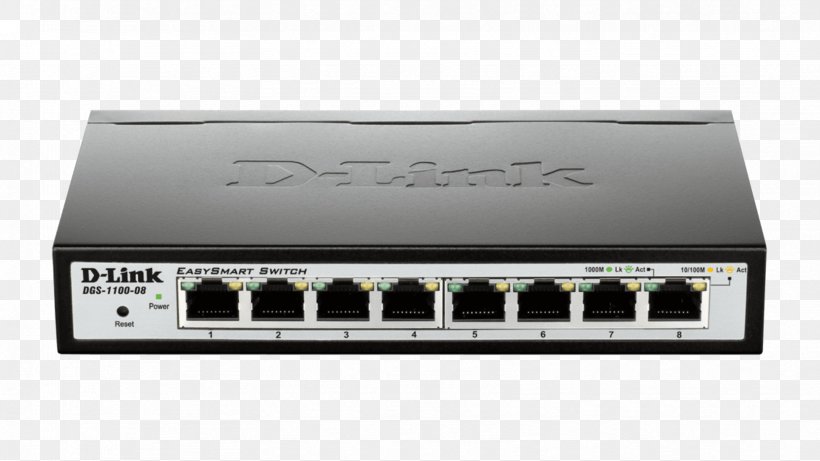 Gigabit Ethernet Power Over Ethernet D-Link DGS-1100-08 Network Switch, PNG, 1664x936px, Gigabit Ethernet, Dlink, Dlink Dgs110008, Electronic Device, Electronics Download Free