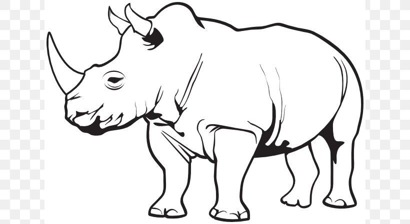 Rhinoceros Horn Clip Art, PNG, 642x449px, Rhinoceros, Animal Figure, Artwork, Black And White, Cartoon Download Free